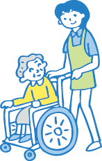 介護業務をするイラスト